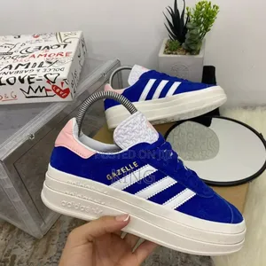 Adidas Gazelle Bold. Black White. Blue White
