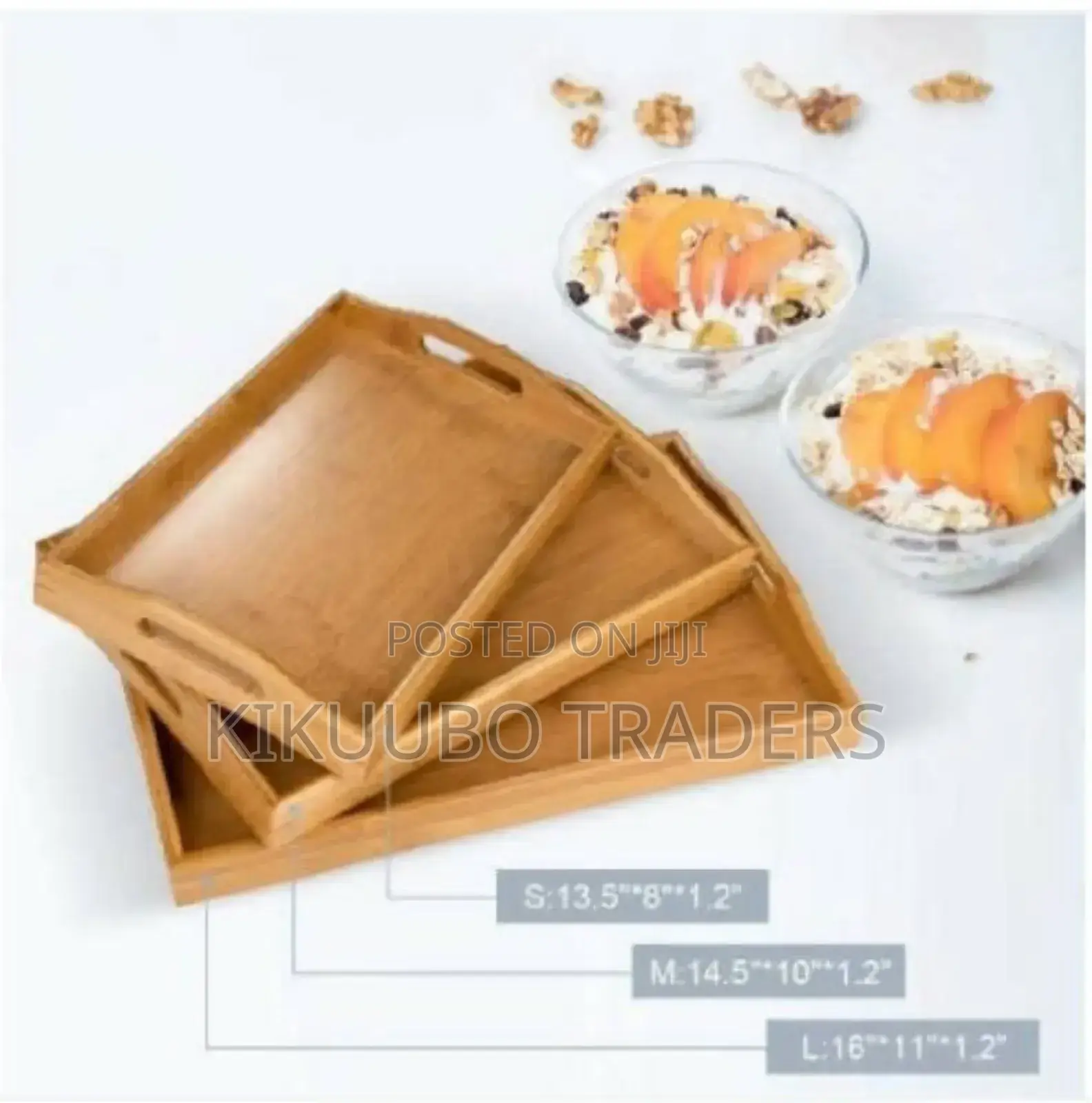Set of 3 Wooden Serving Trays