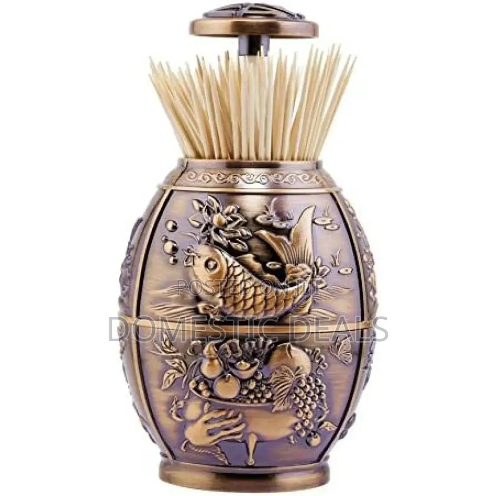 Bronze Hand Press Toothpick Dispenser