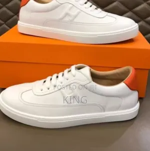 Iconic Hermes Calfskin Low Sneakers Shoes