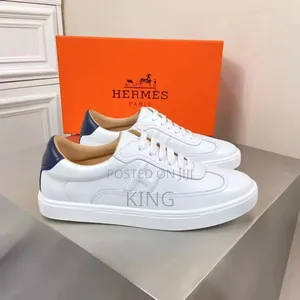 Real Hermes Calfskin Low Sneakers Shoes