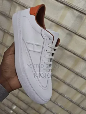 Hermes Stylish Full White Sneakers