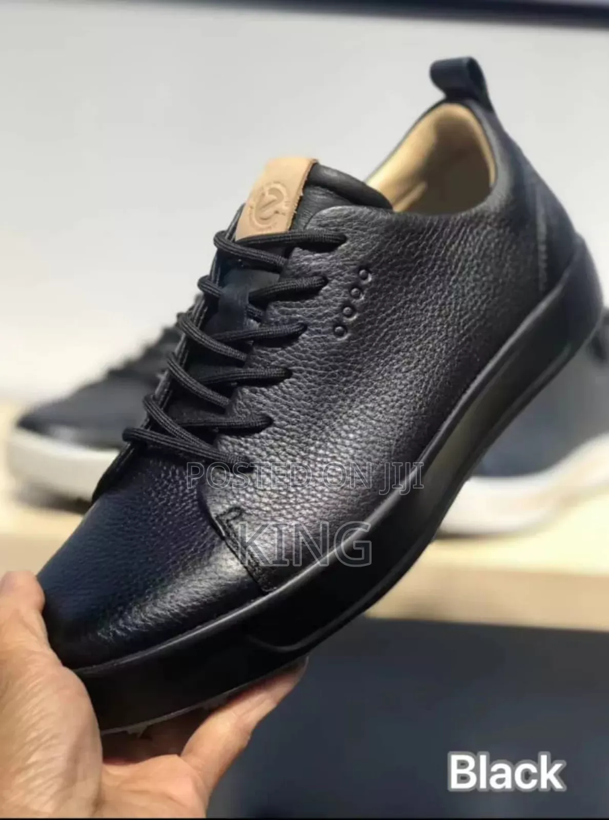 Black Ecco 7 Leather Lace Up Shoes