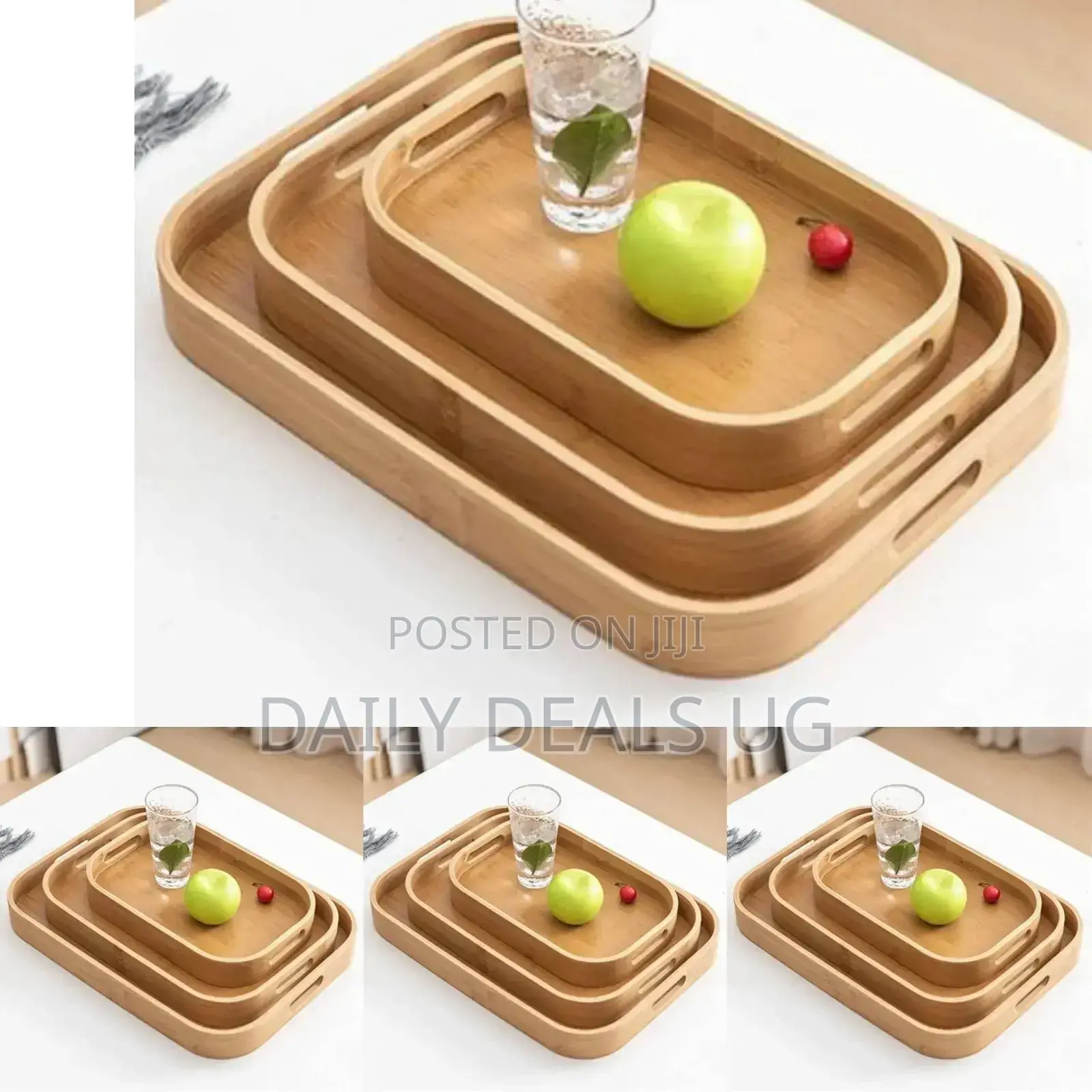 Three Pieces Wooden Tray