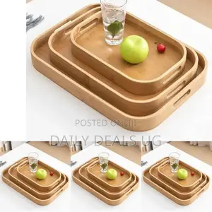 Three Pieces Wooden Tray