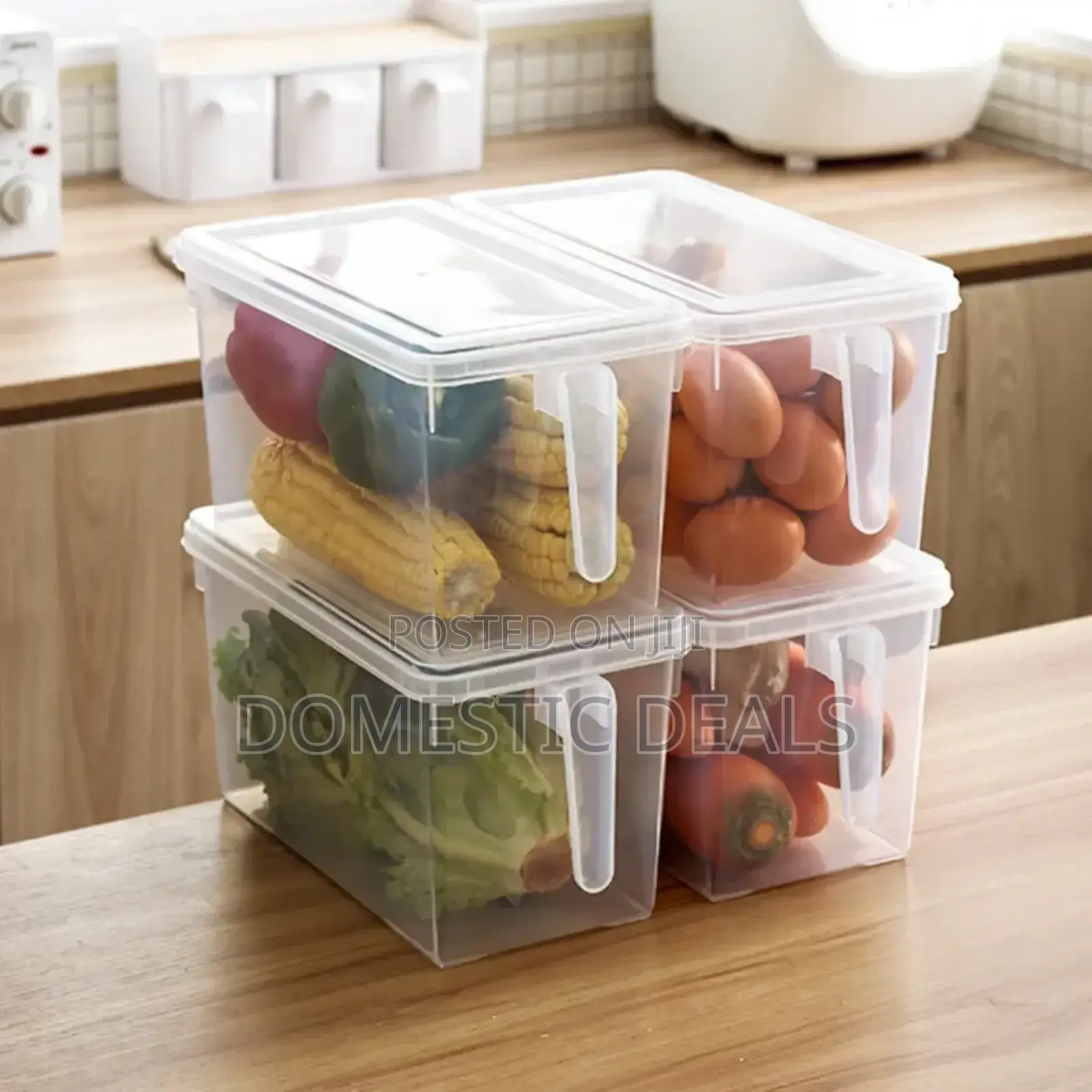 4pcs Plastic Fridge Storage Containers