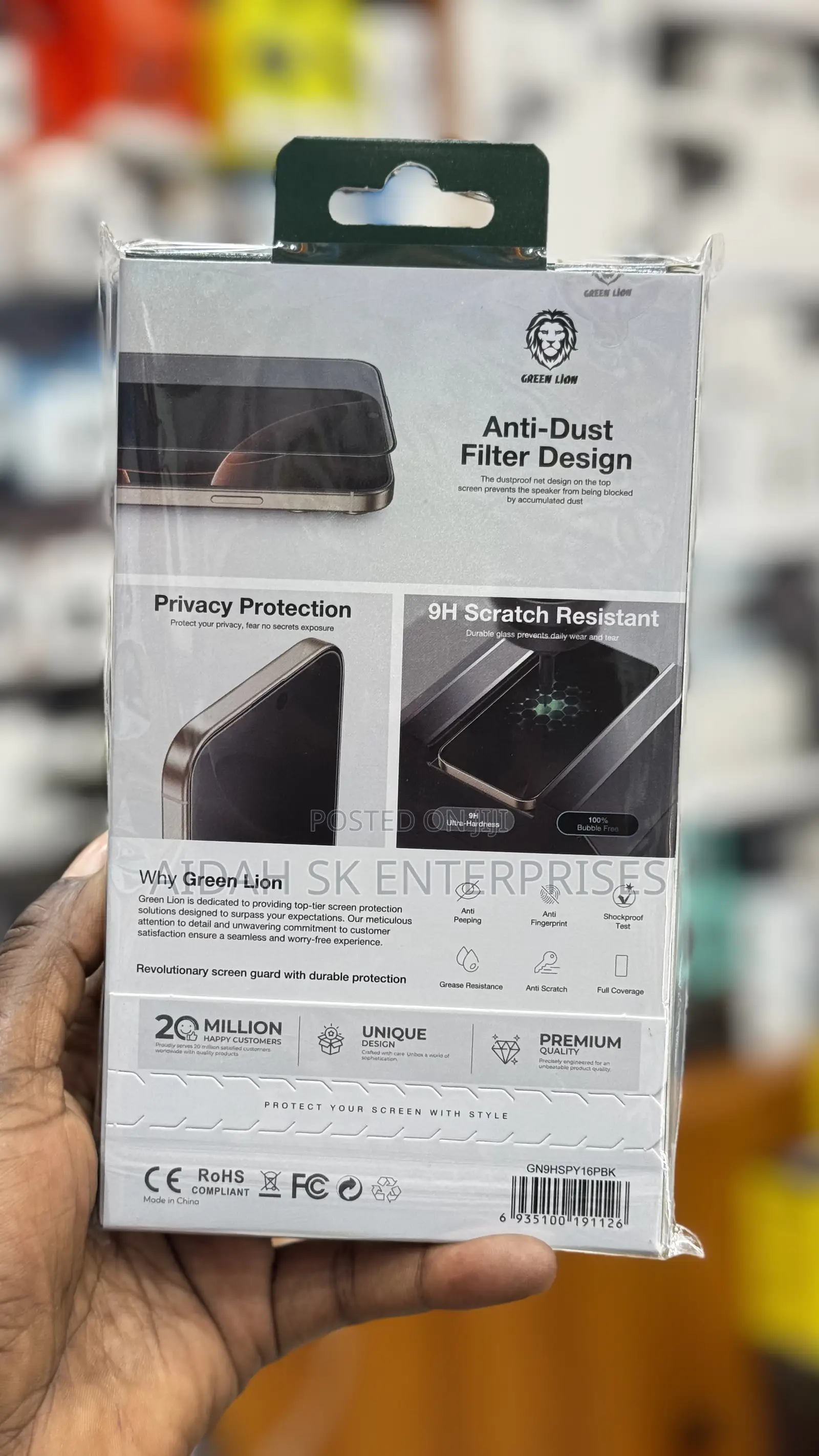 Green Lion 9H Steve Privacy Glass iPhone 16 Pro/Pro Max