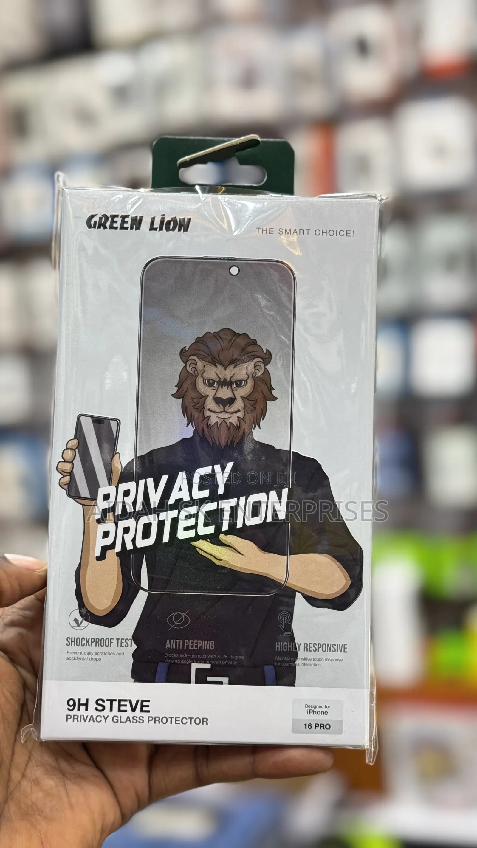 Green Lion 9H Steve Privacy Glass iPhone 16 Pro/Pro Max