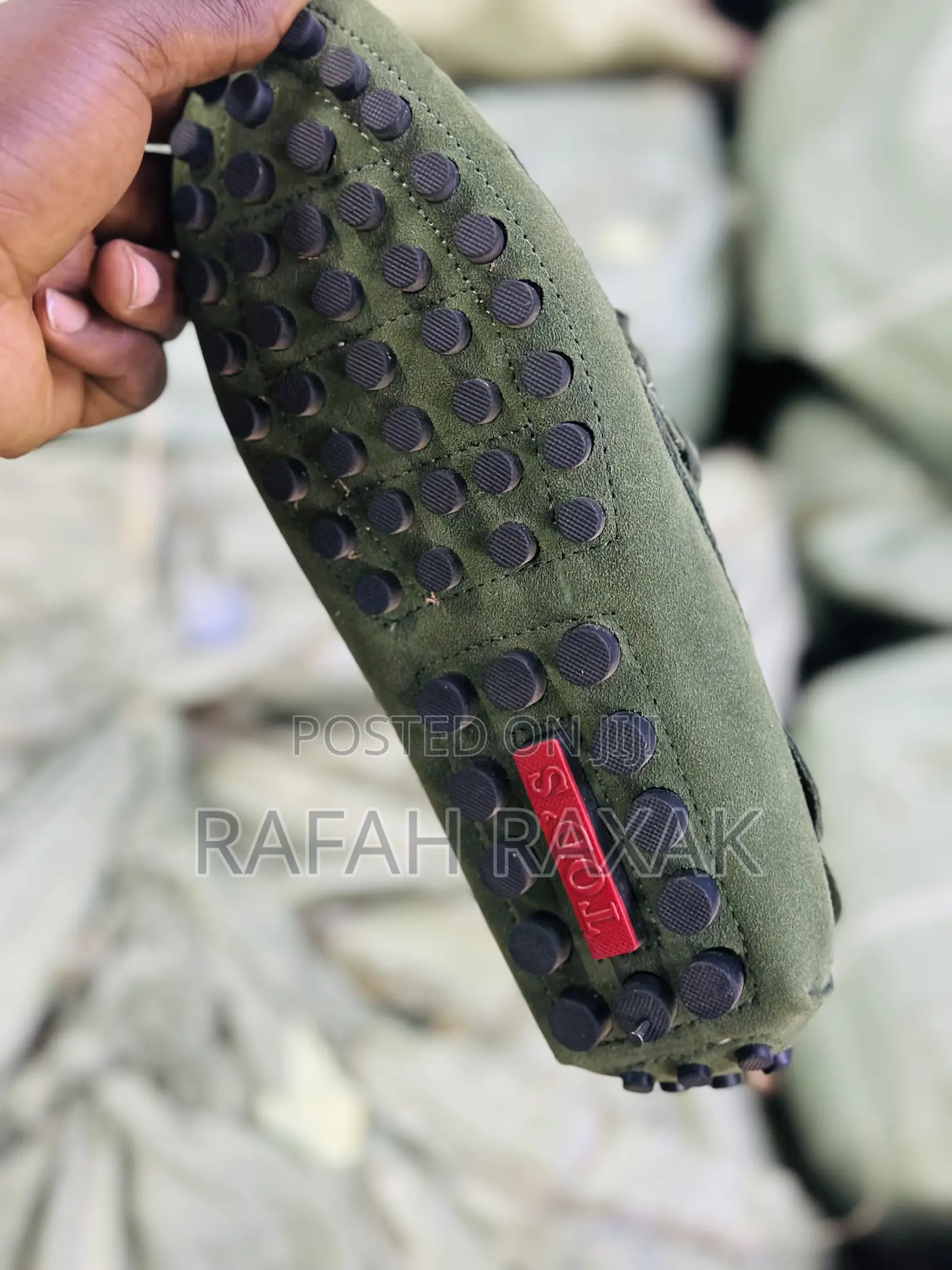 Original Army Green Suede Tod’S Moccasins
