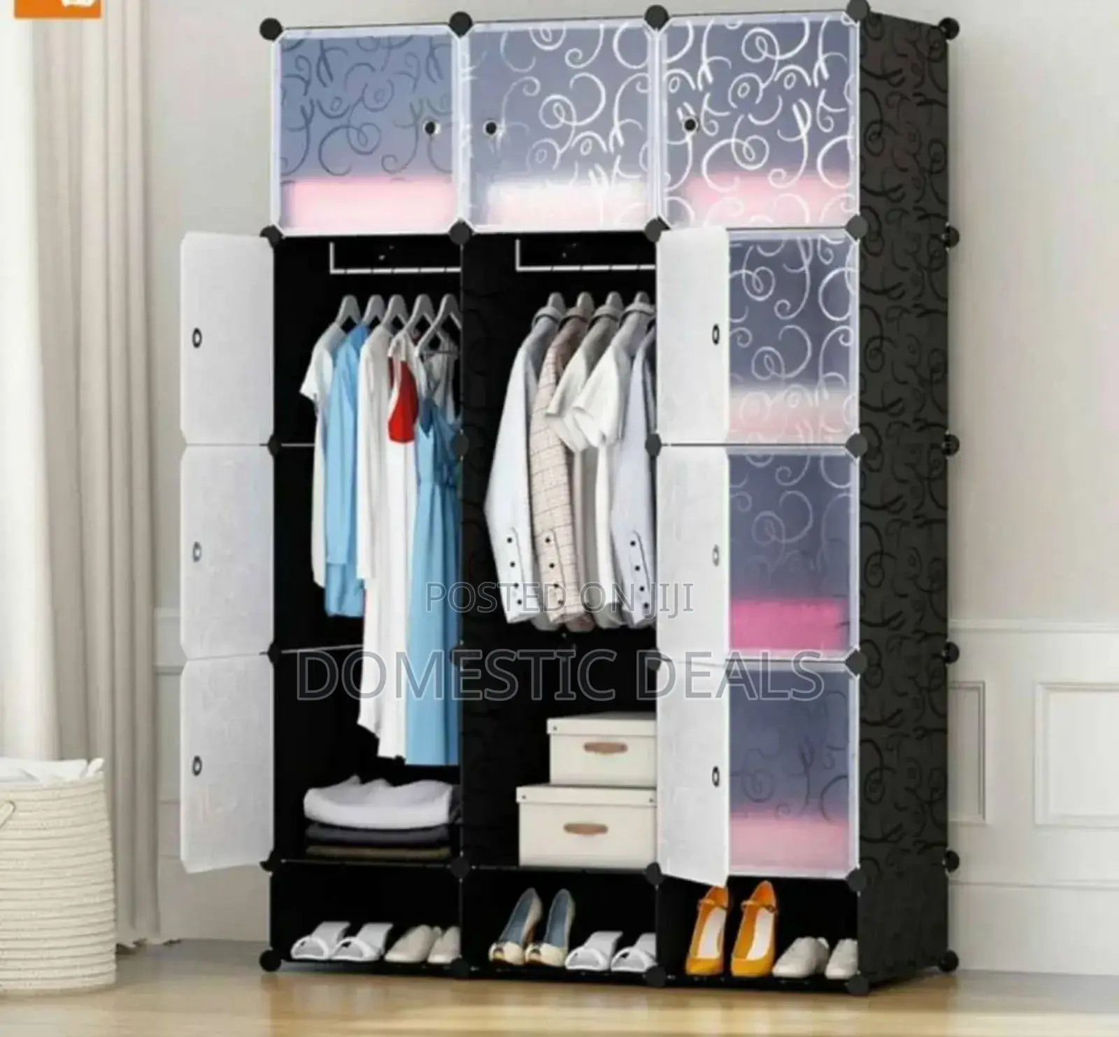 3 Colour Plastic Storage Wardrobe
