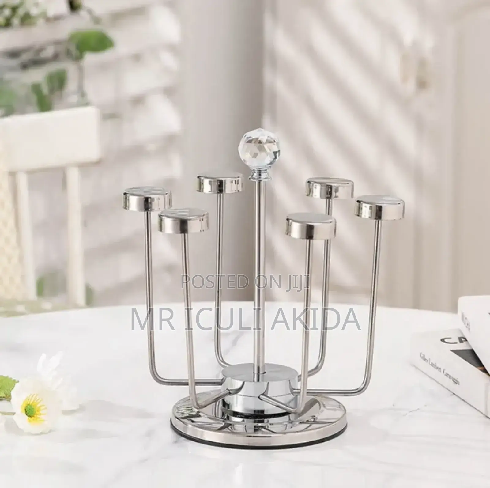 Luxury Steel Coffee Tea Cup Holder Tree Rotating Mug Rack