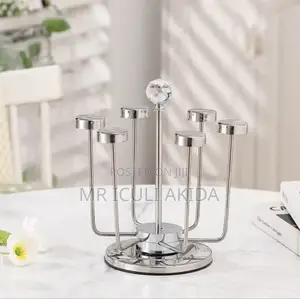 Luxury Steel Coffee Tea Cup Holder Tree Rotating Mug Rack