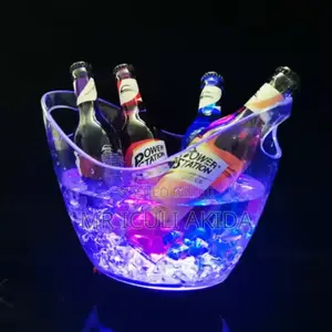 8L Led Rechargeable Acrylic Luminous Beer,Wine Ice Bucket