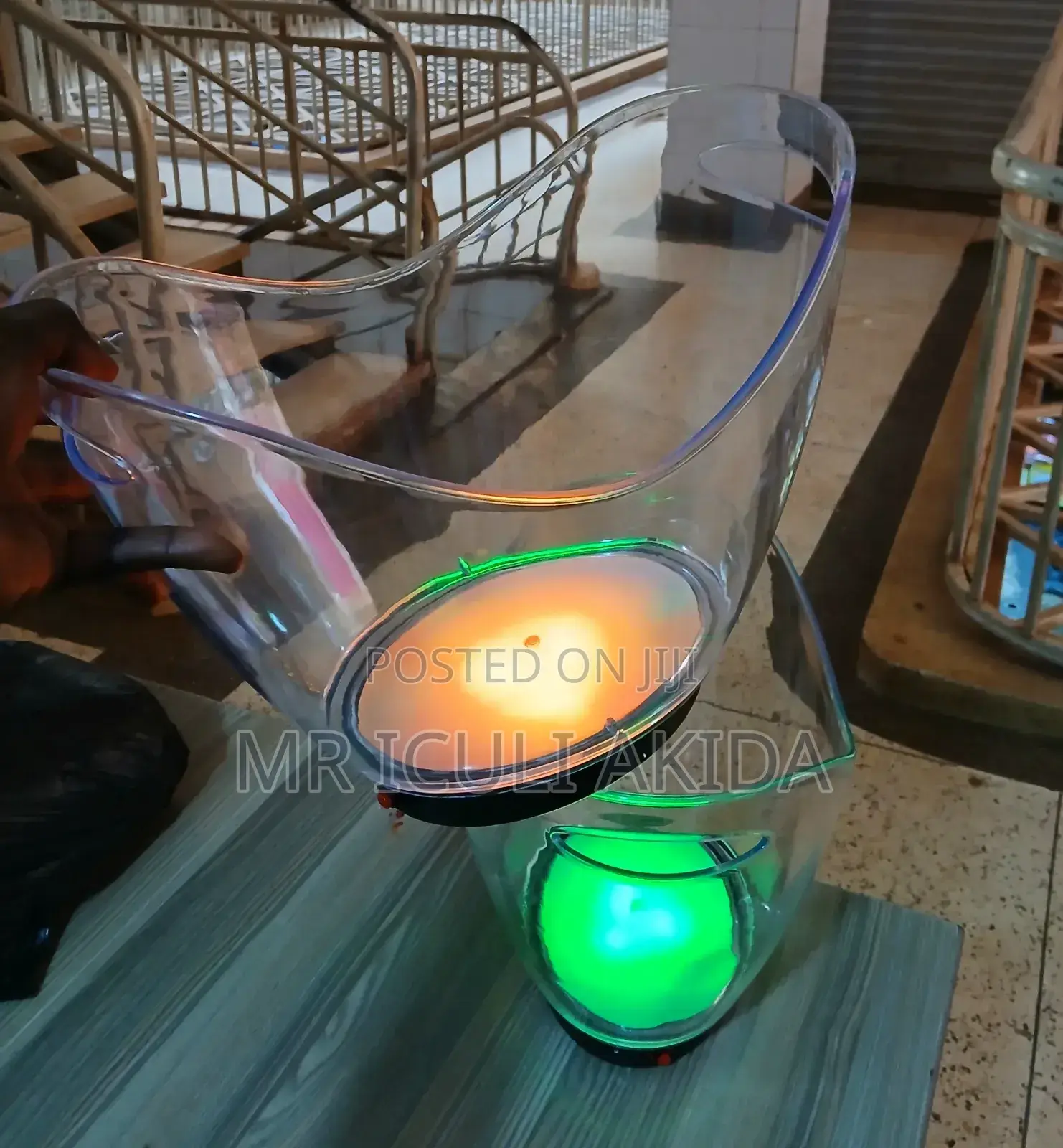 8L Led Rechargeable Acrylic Luminous Beer,Wine Ice Bucket