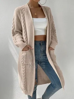 Top Drop Shoulder Long Sleeved Cardigan