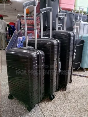 Rubber Plastic Suitcases in 3pcs