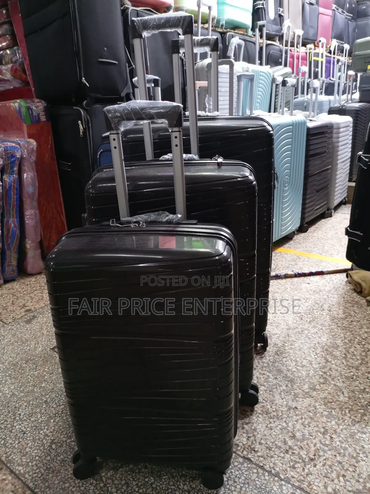 Rubber Plastic Suitcases in 3pcs