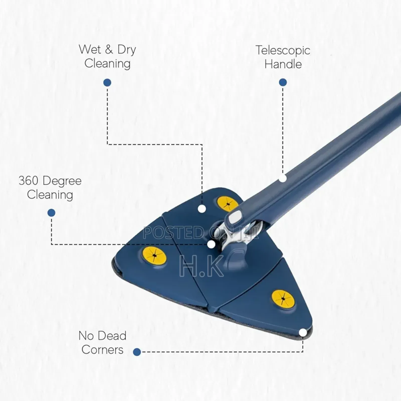 DIUS 360 Triangle Rotatable Microfiber Mop
