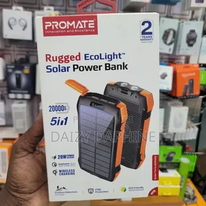 Promate (5 in 1) 20000mah Solar Power Bank