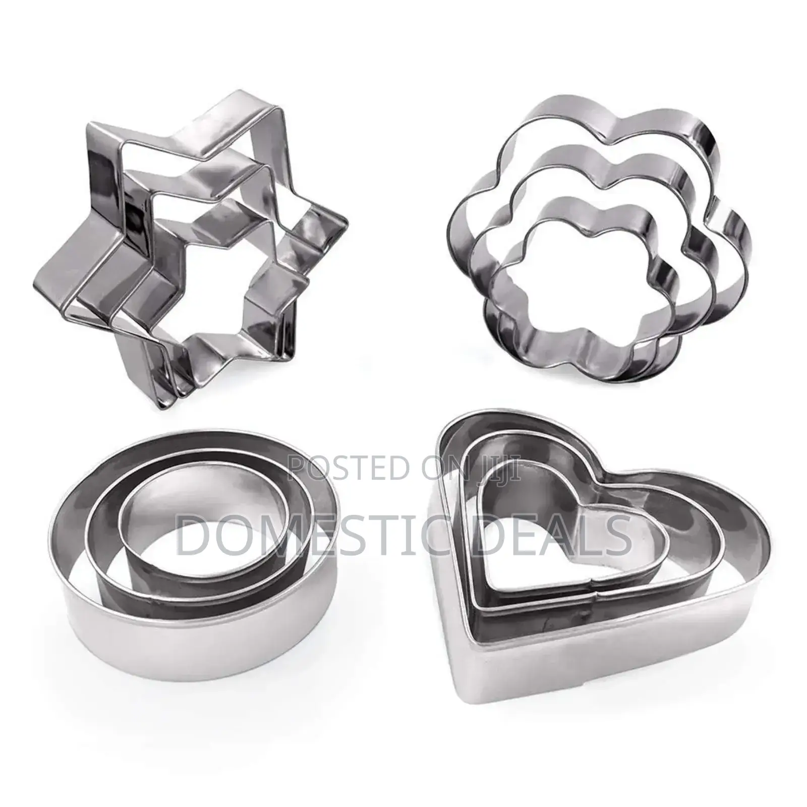 12pcs , 4 Shape  Stainless Steel Cookie Cutter