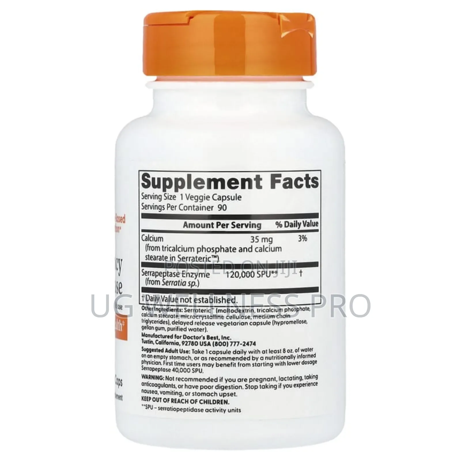 High Potency Serrapeptase, 120,000 SPU, 90 Veggie Caps