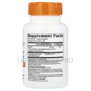 High Potency Serrapeptase, 120,000 SPU, 90 Veggie Caps
