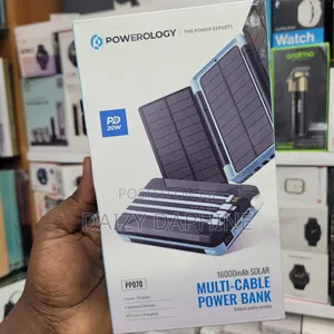 16000mah Solar Powerology Multi-Cable Power Bank 20W