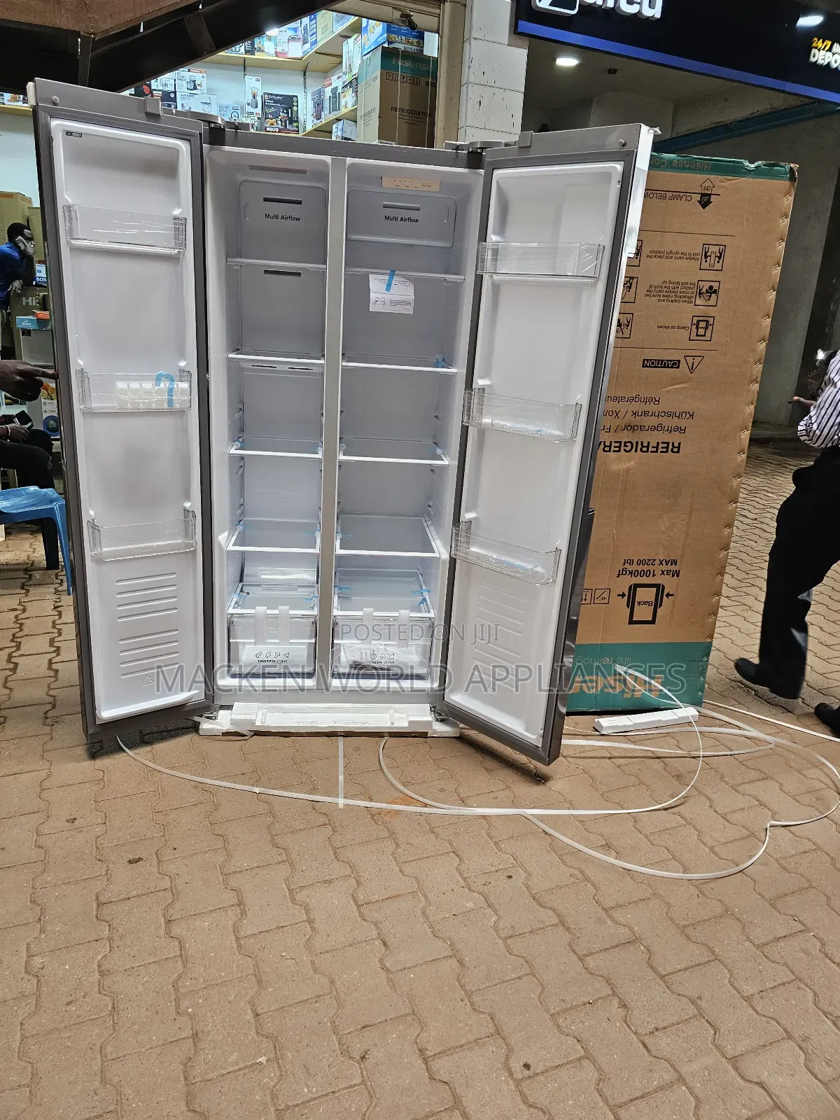 560 Liters Hisense Side by Side Fridge Silver
