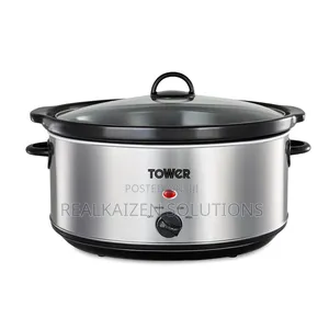 UK TOWER 6.5 Litre Stainless Steel Slow Cooker With
300w