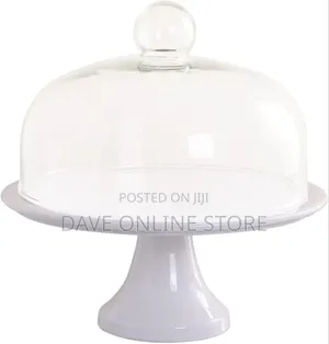 Ceramic Cake Stand With Glass Cover