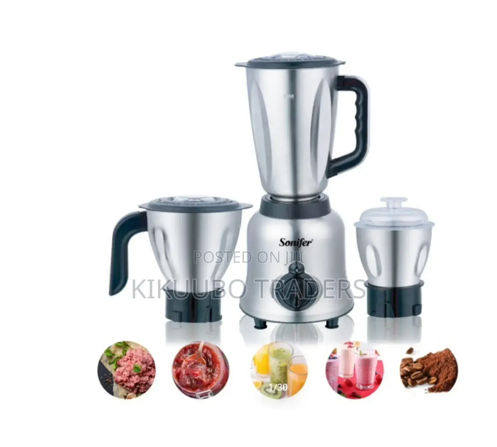 Sonifer 3in1 Stainless Steel Blender