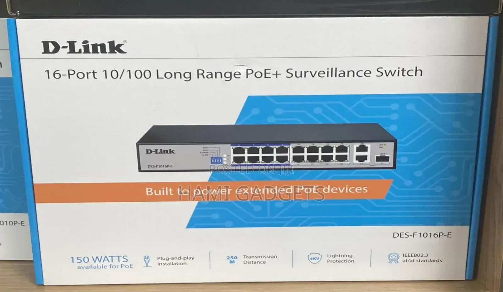 16port D-Link 10/100 Poe Long RANGE Surveillance SWITCH