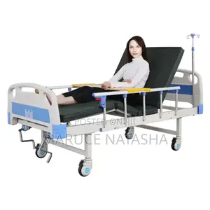 Manual Double Crank Patient's Bed With a Mattress