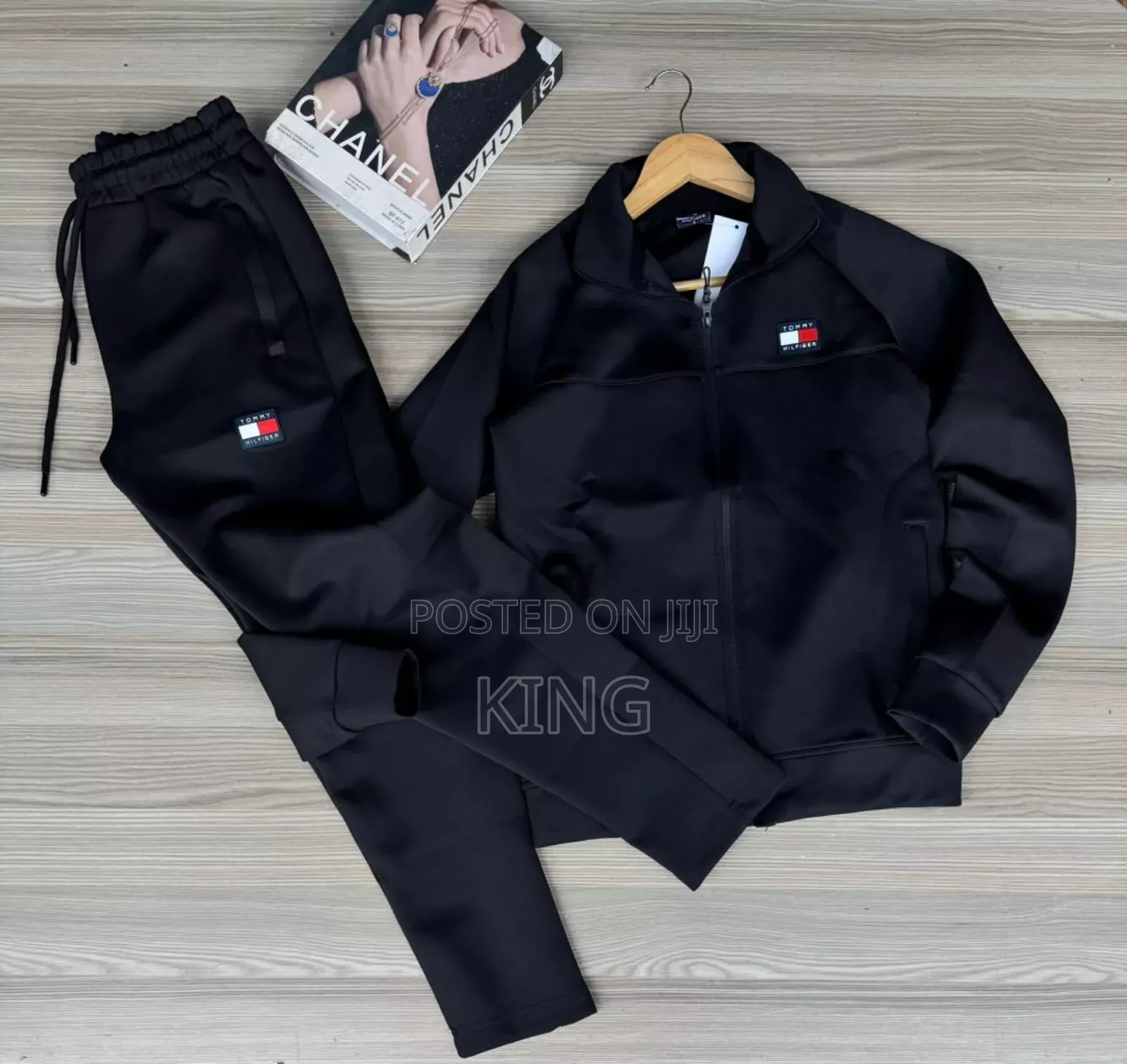 Black Tommy Hilfiger Tracksuits