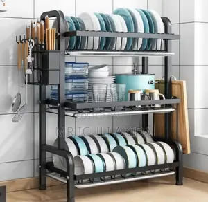 3tier Over the Sink Dish,Bowl Draining Rack WTH Knives Shelf
