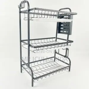 3tier Kitchen Sink Dish,Bowl Draining Rack WTH Knives Shelf