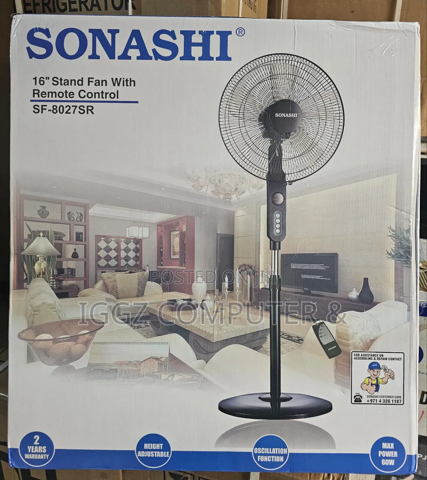 Sonashi 16" Stand Fan With Remote Control