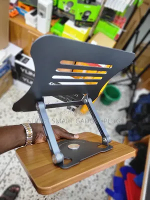 Laptop Stand Wood Curved Base