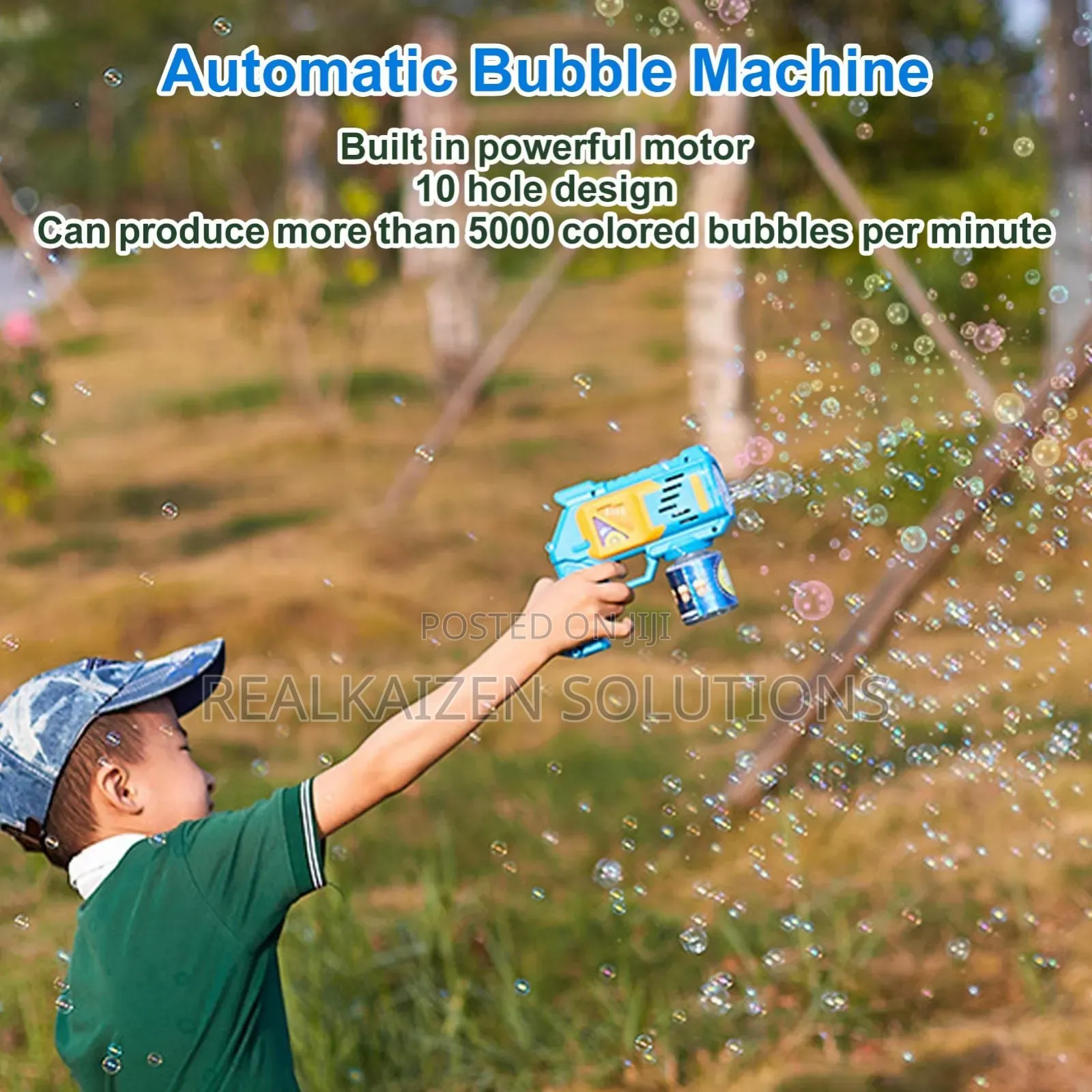 Automatic 12 Holes Cool Bubble Gun With LED Light