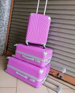 Plastic Suit Cases - Baby Pink