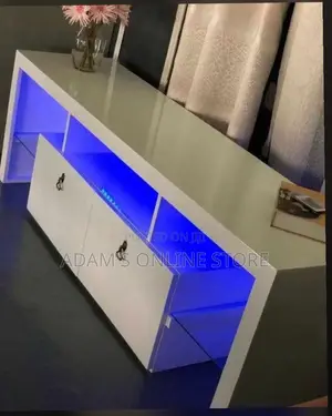 Led Light Tv Stand Unit White