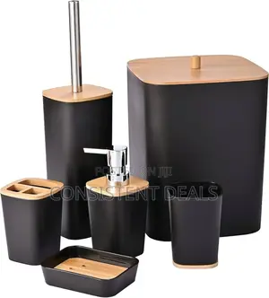 6pcs Bamboo Bathroom Accessories
