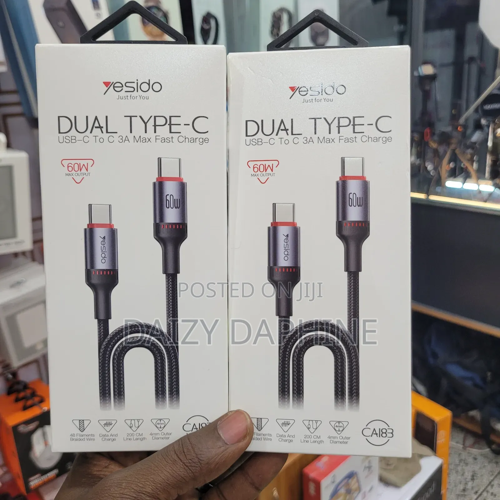 60W Dual Type-C Usb-C to C 3A Max Fast Charge