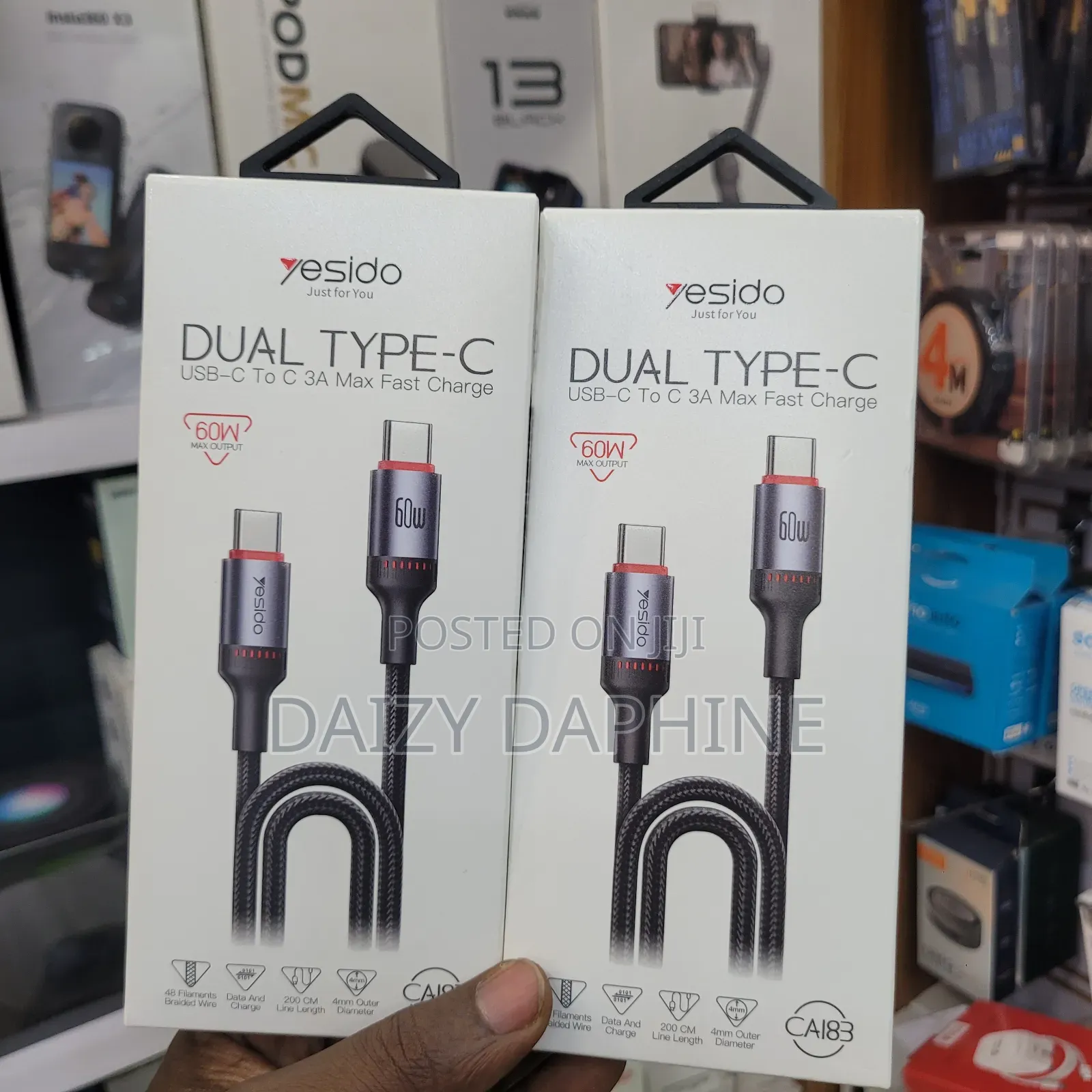 60W Dual Type-C Usb-C to C 3A Max Fast Charge