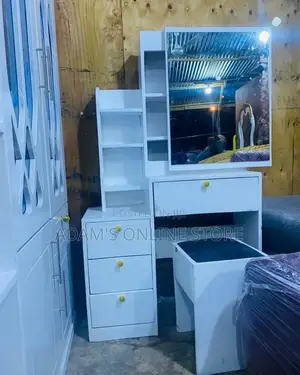 White Dressing Mirror With Sliding Mirror