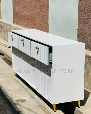 White Cabinet With Gold Leg