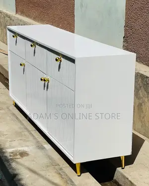 White Cabinet With Gold Leg