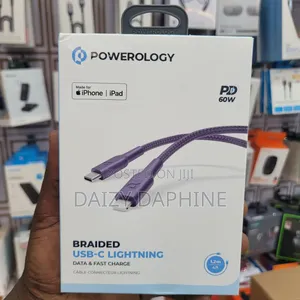 60W PD Powerology Data Cable/ TYPE-C to Lightning iPhone