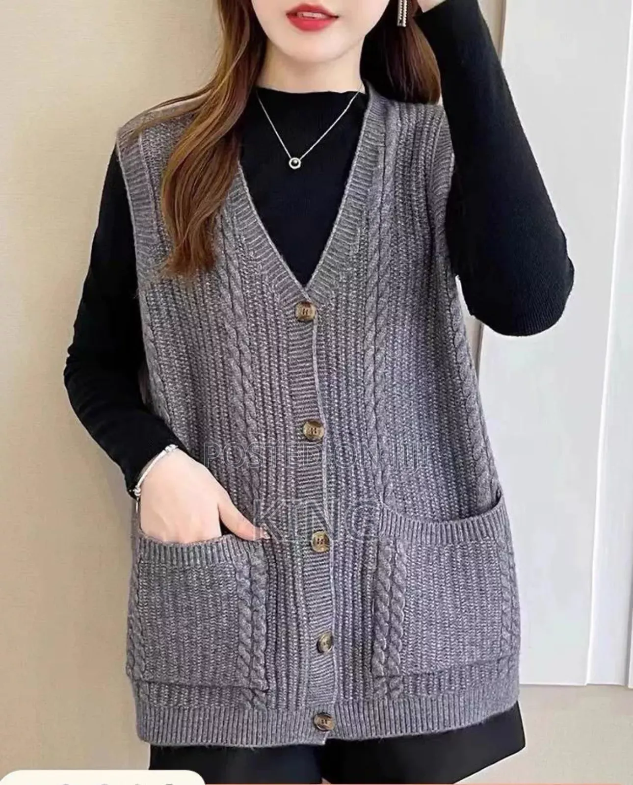 Great v-Neck Button Sweater