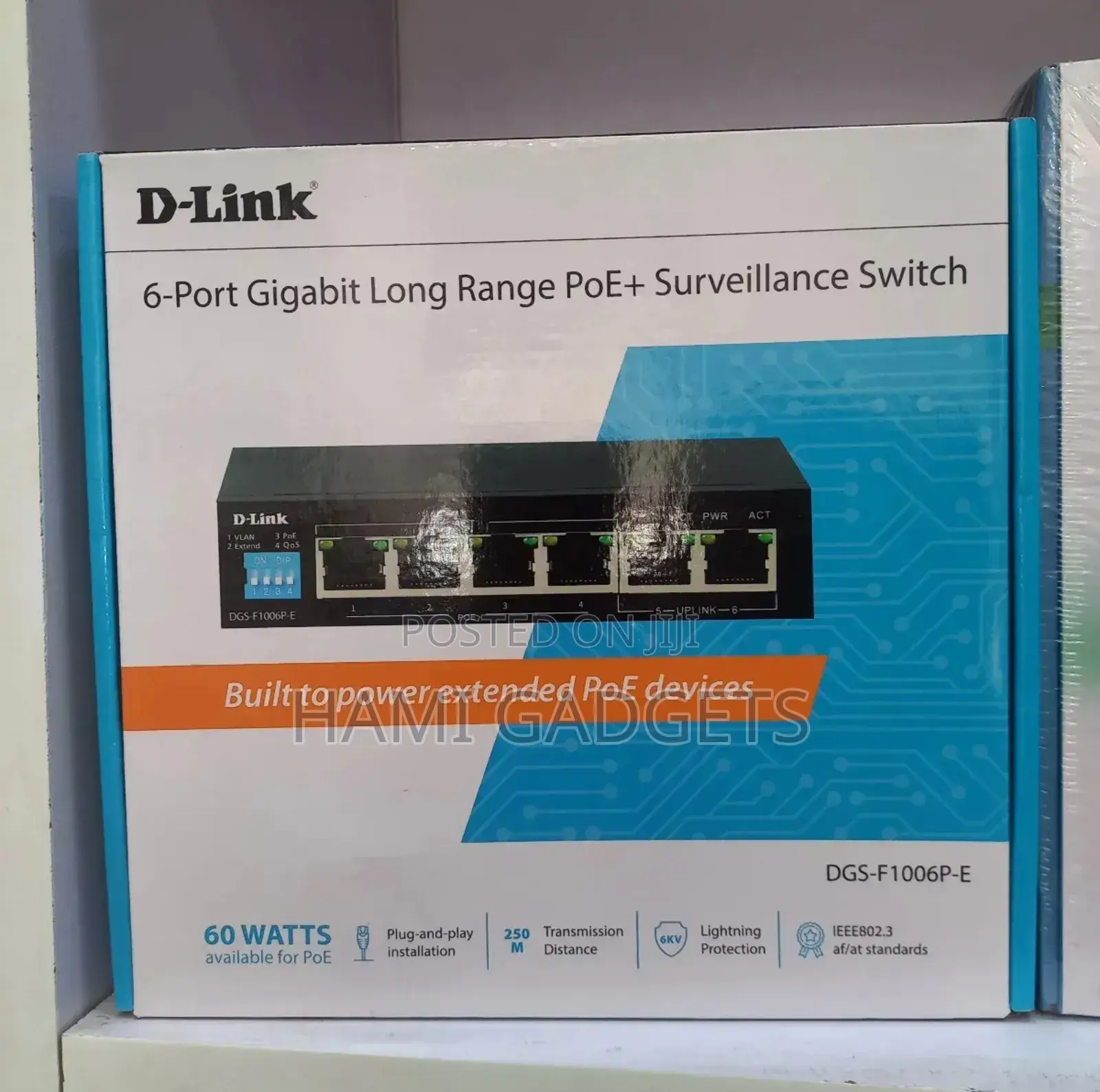 D-Link 6port Gigabit Long Range Poe+ Surveillance Switch